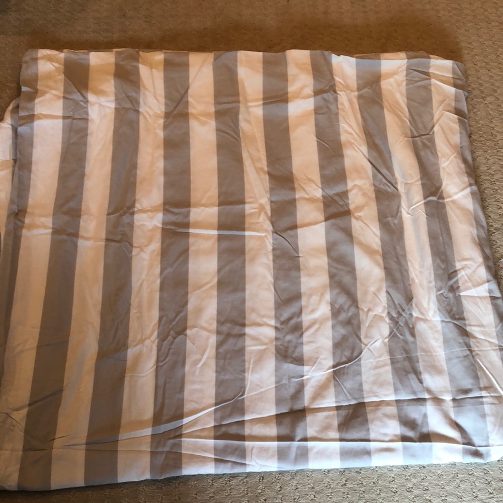 Zara Home cream and gray striped full size duvet cover